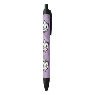 Stylos heureux pourpres de licorne d'Emoji