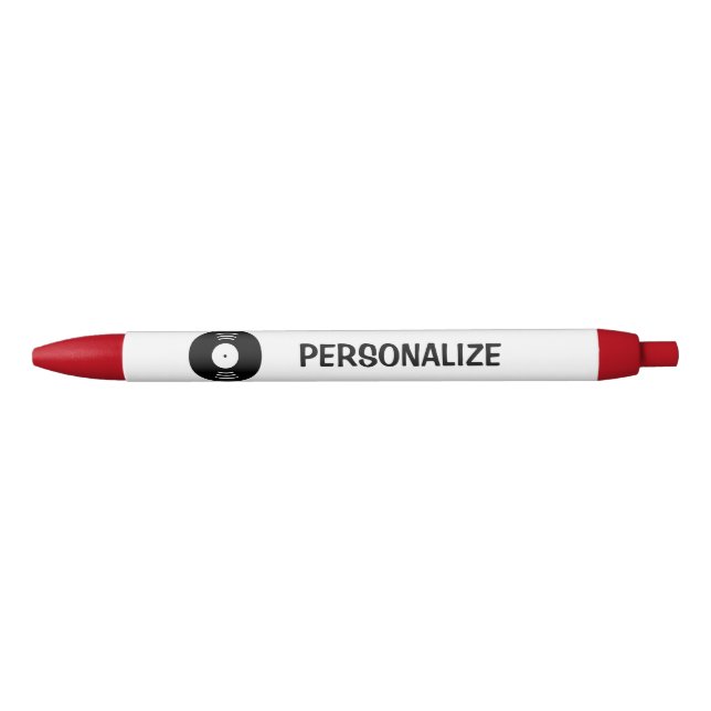 Stylos personnalisés avec logo de disque vinyle (Devant)