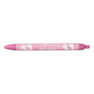 Stylos personnalisés de baby shower - pieds roses