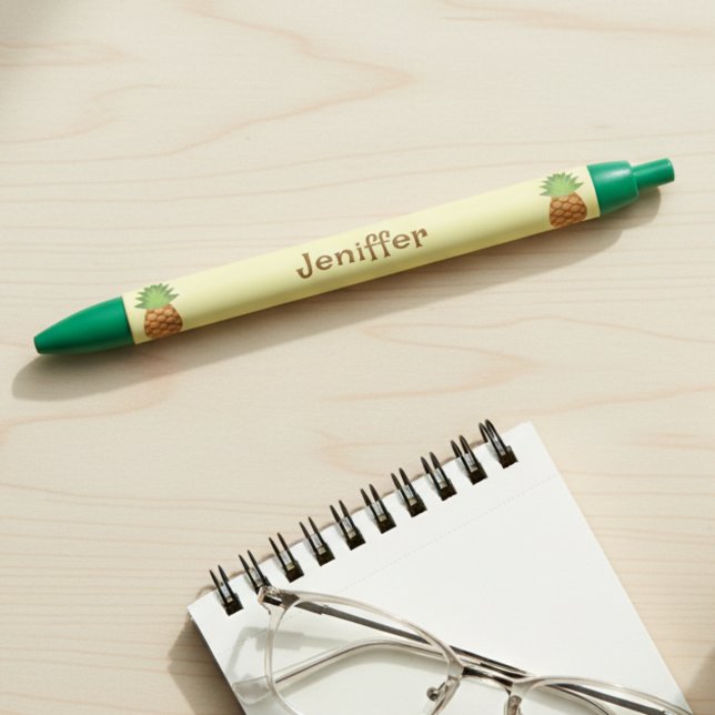 Stylos Pineapple Mignons avec Nom (Personalized pineapple pen with name and cute colors. 🍍)