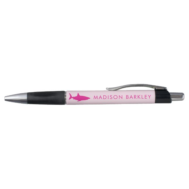 Stylos pour enfants mignons requins roses avec nom (Haut)