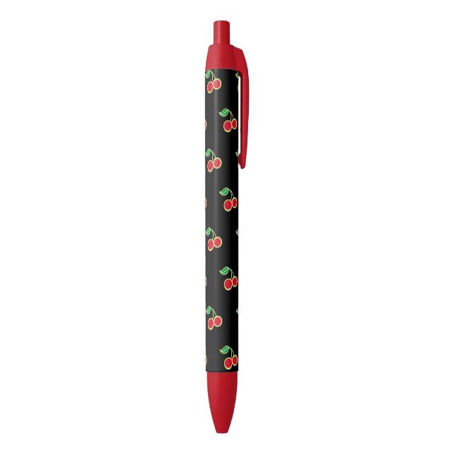 Stylos rétro à écriture Cerise Noire (Bas (Vertical))