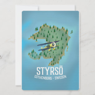 Styrsö, affiche de voyage en suède.