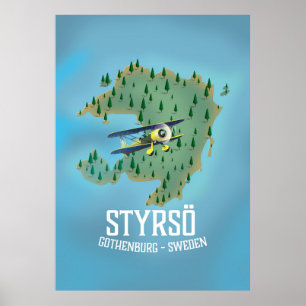 Styrsö, affiche de voyage en suède.