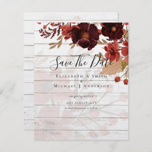 Sublime Bourgogne Floral Mariage SAVE DATES Budget
