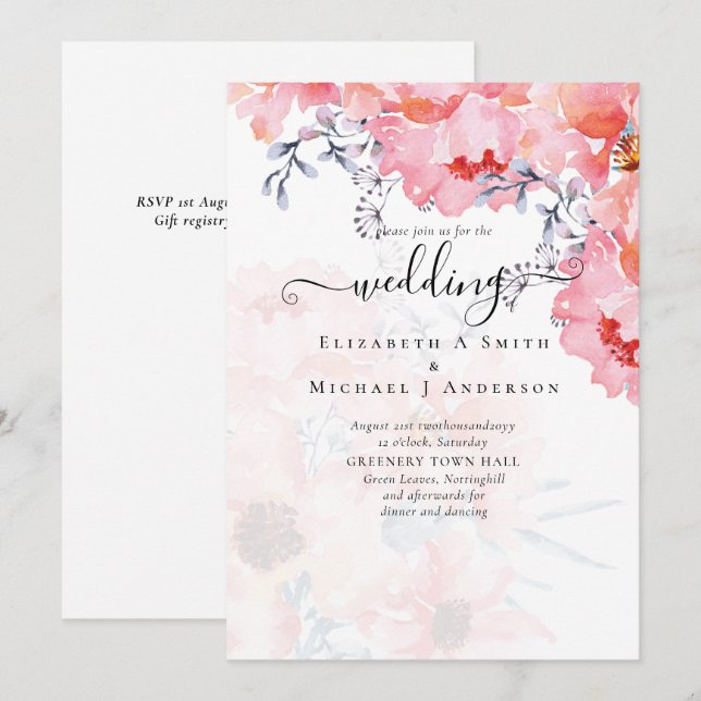 Sublime MARIAGE en fleurs roses - BUDGET (Devant / Derrière)