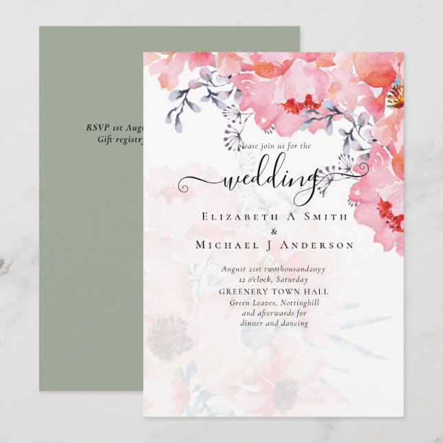 Sublime MARIAGE en fleurs roses - BUDGET (Devant / Derrière)