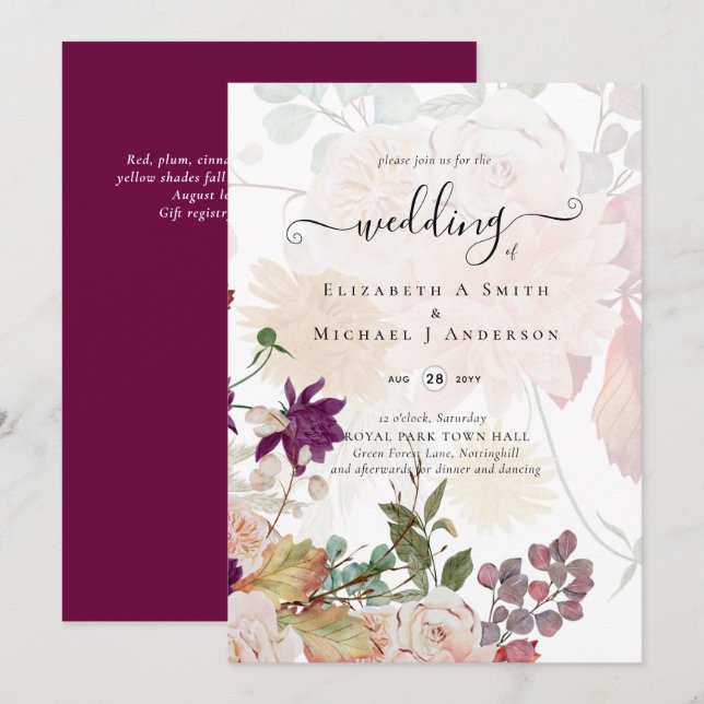 Sublime Mulberry orange Floral Mariage Suite (Devant / Derrière)