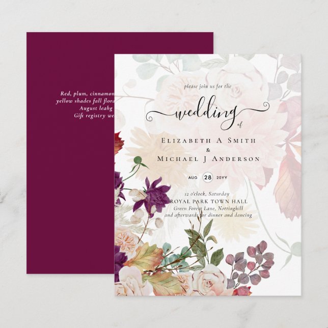 Sublime Mulberry orange Floral Mariage Suite (Devant / Derrière)