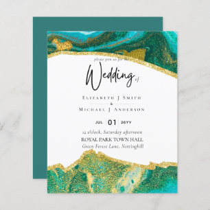 Sublime TURQUOISE OR Agate Style Mariage Invitatio
