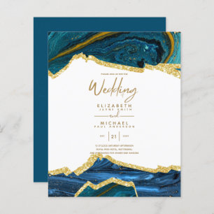 Sublime TURQUOISE OR Agate Style Mariage Invitatio