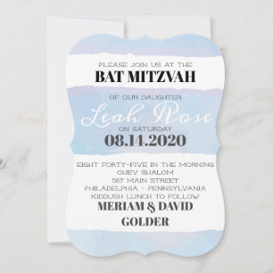 SUBTÔT WATERCOLOR Bat Bar Mitzvah Invitation