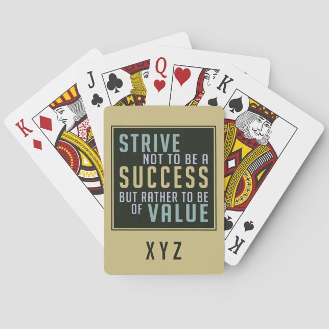 Succès et valeur Motivation des cartes à jouer (dos)