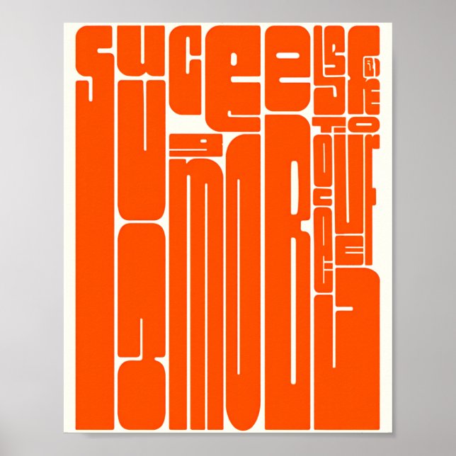 Success & Courage Inspirational Poster – Bold Retr (Devant)