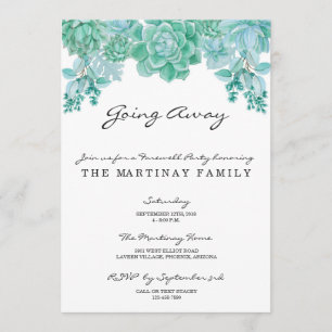 Succulent allant loin invitation de partie