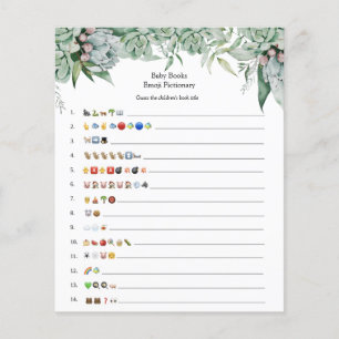 Succulent et Eucalyptus Baby Books Emoji Jeu