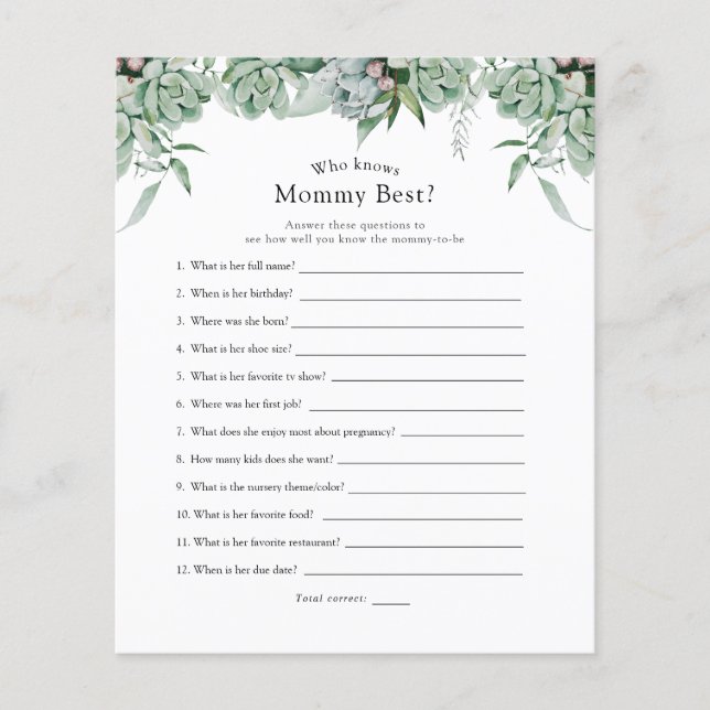 Succulent et Eucalyptus qui connaît maman mieux (Devant)