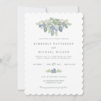 Succulent Faire-part de mariage floral de Bouquet
