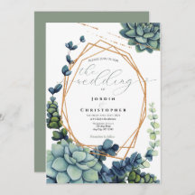 Succulent & Faire-part de mariage Or