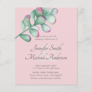 Succulent Pink Blush Mint Green Budget Mariage