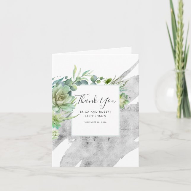 Succulent verdure Argent Merci moderne (Devant)