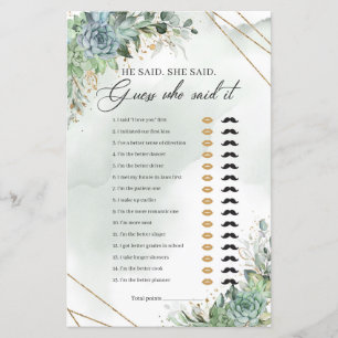 Succulent vert eucalyptus or Il dit Elle dit