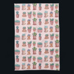 Succulents doux cactus aquarelle serviette de cuis<br><div class="desc">Décorez votre cuisine avec cette amusante serviette succulente aquarelle. Fait un grand ménage ou un cadeau mariage! Vous pouvez le customiser et ajouter du texte. Consultez ma boutique pour plus de couleurs et de motifs !</div>
