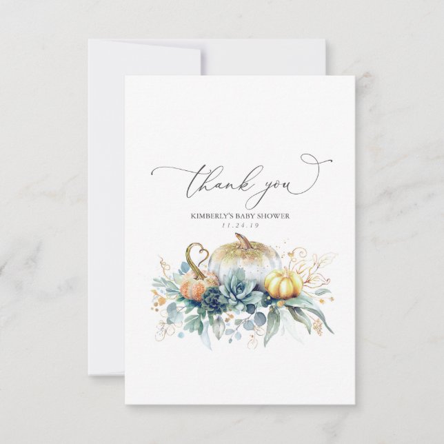 Succulents et Baby shower Citrouille Merci (Devant)