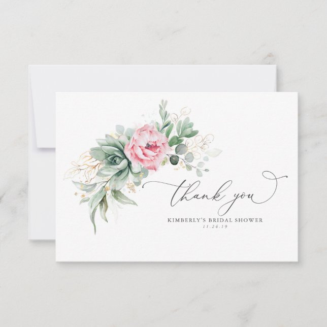 Succulents et fleurs roses Petit Merci (Devant)