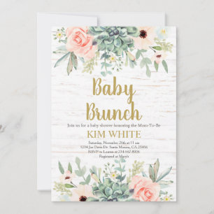 Succulents Invitation Baby Brunch