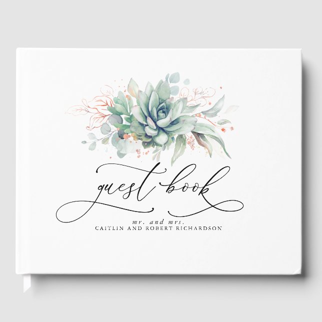 Succulents Livre d'hôtes Mariage de verdure (Recto)