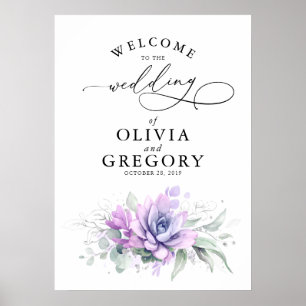 Succulents Mariage de verdure affiche de bienvenue