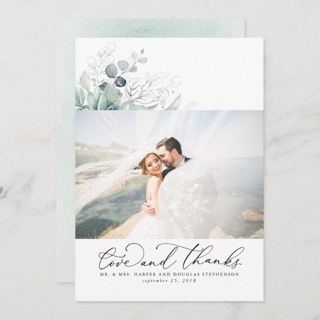 Succulents Merci Mariage verdoyant (Devant / Derrière)