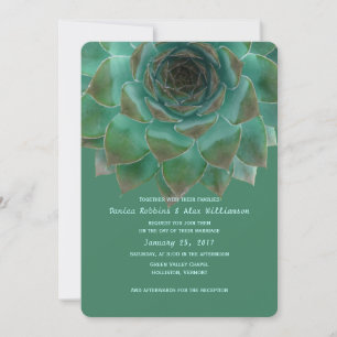 Succulents Turquoise Vert personnalisé Invitations