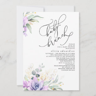 Succulents verdure Brunch Baby shower Invitation