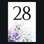 Succulents Vert pourpre Tableau Numéro Cartes<br><div class="desc">Cartes de numéro de table mariage de plantes succulentes</div>