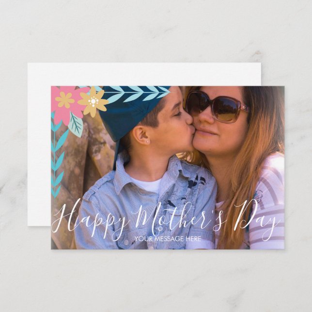 Succursales florales verdure Bonne carte de fête d (Devant / Derrière)