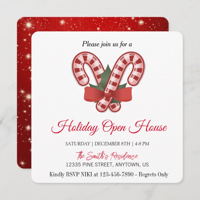 Sucette de Noël, Carte de vacances magique de Noël (Devant / Derrière)