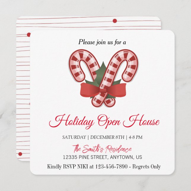 Sucette de Noël, Carte de vœux de fêtes de magie d (Devant / Derrière)