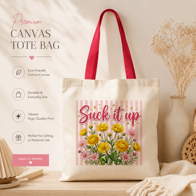 Suck It Up Floral Mignon Sac Cabas Rose  (Créateur téléchargé)