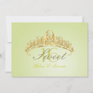 Sucré 16/ invitations tiara/verte pardot