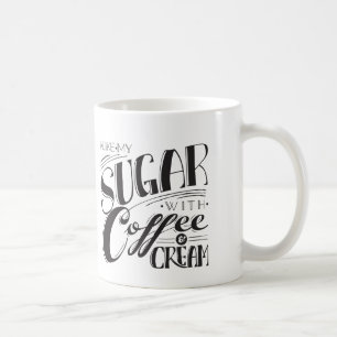 Sucre avec la tasse de café et de crème