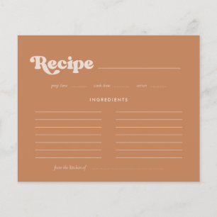 Sucre Brown élégant Carte de recette de douche nup