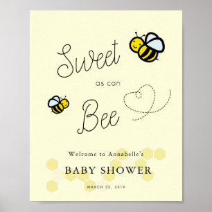 Sucré comme peut Baby shower Affiche de bienvenue