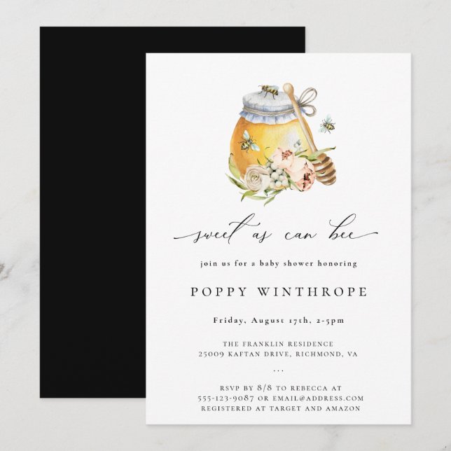 Sucré Comme Peut Être Baby shower Invitation (Devant / Derrière)