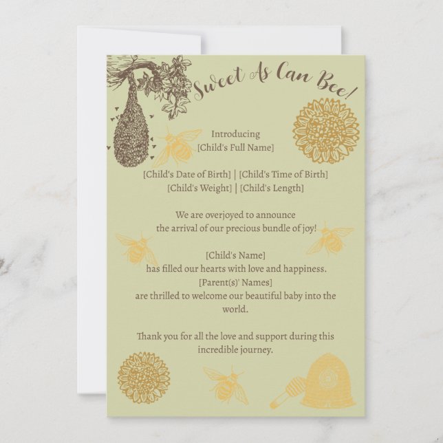 Sucré comme peut être Faire-part de naissance (Devant)