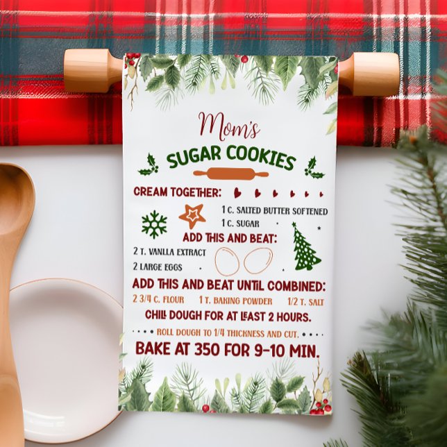 Sucre Cookie Noël Recette Serviette de cuisine (Créateur téléchargé)
