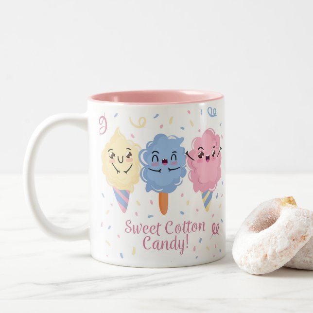 Sucré Coton bonbon Mug (Avec donut)
