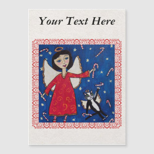 Sucre de canne Ange Chat Noël Folk Art