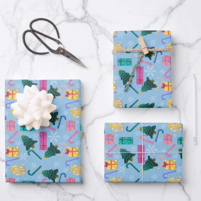 Sucre de canne, arbres et cadeaux papier d'emballa (Recto)